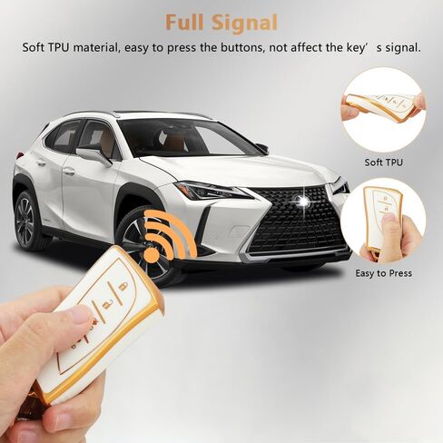 PIFOOG لسيارة Mercedes Key Fob Cover TPU Key Case Soft Car Keys Protector Fit Mercedes Benz AMG C E M S CLS CLA GLK GLA GLC GLE Smart Keychain Keychain Girly Women White Gold in Kuwait