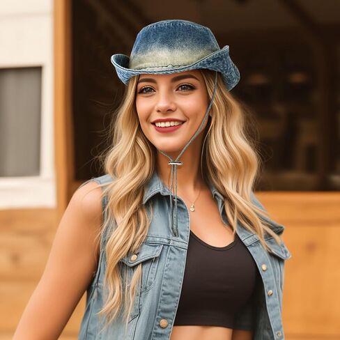 DOCILA Denim Bucket Hats for Women Men Casual Jean Fisherman Cap Packable Outdoor Sun Hats in Kuwait