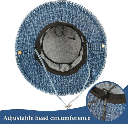 DOCILA Denim Bucket Hats for Women Men Casual Jean Fisherman Cap Packable Outdoor Sun Hats in Kuwait