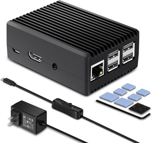 حافظة Pi 3، حافظة iUniker لـ Raspberry Pi 3b مع مصدر طاقة 3A مع مفتاح لحقيبة Raspberry Pi حافظة تبريد سلبية مع مصدر طاقة Pi (مدرج في قائمة UL) in Kuwait