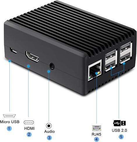 حافظة Pi 3، حافظة iUniker لـ Raspberry Pi 3b مع مصدر طاقة 3A مع مفتاح لحقيبة Raspberry Pi حافظة تبريد سلبية مع مصدر طاقة Pi (مدرج في قائمة UL) in Kuwait