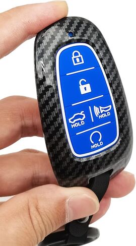 ABS Carbon Fibre Protector Key Fob Cover Case Keychain fit for Hyundai Sonata Santa fe Tucson Keyless Entry Key Fob in Saudi Arabia