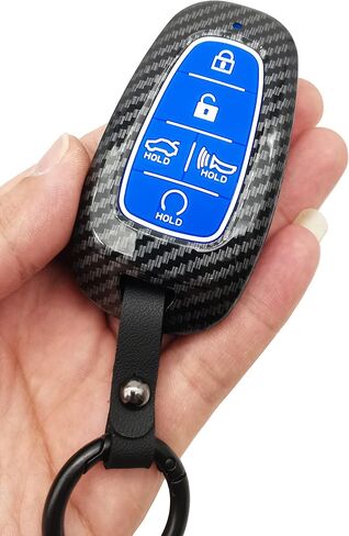ABS Carbon Fibre Protector Key Fob Cover Case Keychain fit for Hyundai Sonata Santa fe Tucson Keyless Entry Key Fob in Saudi Arabia