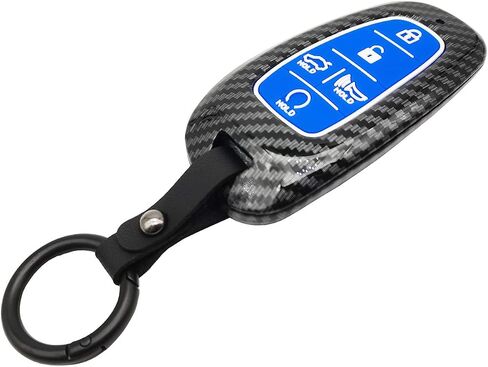 ABS Carbon Fibre Protector Key Fob Cover Case Keychain fit for Hyundai Sonata Santa fe Tucson Keyless Entry Key Fob in Saudi Arabia