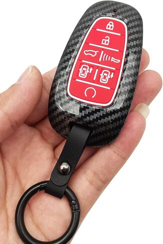 ABS Carbon Fibre Protector Key Fob Cover Case Keychain fit for Hyundai Sonata Santa fe Tucson Keyless Entry Key Fob in Saudi Arabia