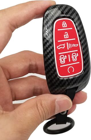 ABS Carbon Fibre Protector Key Fob Cover Case Keychain fit for Hyundai Sonata Santa fe Tucson Keyless Entry Key Fob in Saudi Arabia