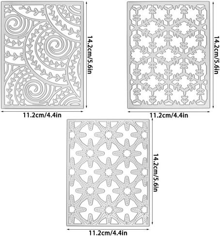 3 قطع من قوالب القطع لصنع البطاقات، إطار مجوف من FineGood يمكنك صنعه بنفسك من قوالب استنسل منقوشة معدنية لتزيين سجل القصاصات الورقية للألبوم in Kuwait