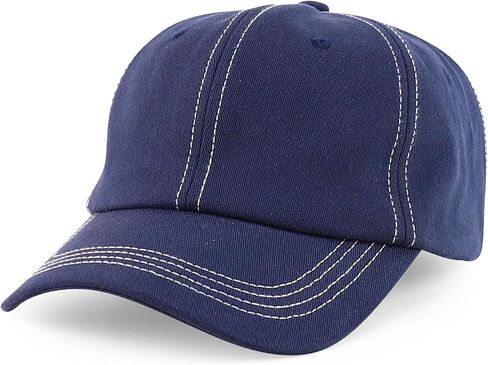 Trendy Apparel Shop XXL Oversize Unstructured Washed Cotton Ball Cap with White Stitching in Kuwait
