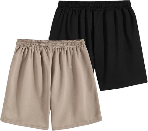 GORGLITTER Men's 3 Pack Letter Patched Drawstring Waist Workout Track Shorts with Pockets in Saudi Arabia