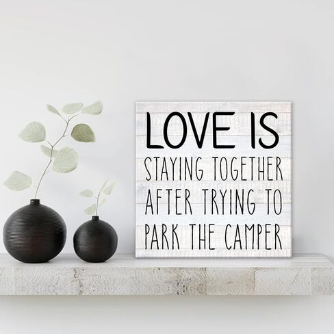 Camping Always Take the Scenic Route Farmhouse Canvas Print Wall Art Decor Rustic Traveler Hiker Camper Sign Painting Poster Plaque Rustic Home Decoration (8 X 8 inch, Framed) in Kuwait