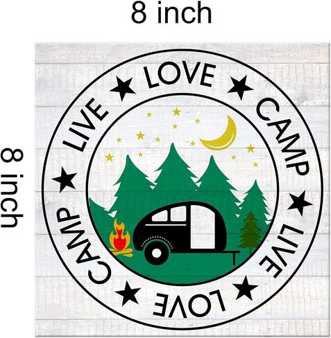 Camping Always Take the Scenic Route Farmhouse Canvas Print Wall Art Decor Rustic Traveler Hiker Camper Sign Painting Poster Plaque Rustic Home Decoration (8 X 8 inch, Framed) in Saudi Arabia