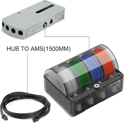 1.5m/59Inch 6Pin to 6Pin Extension Cable HUB to AMS for Bambu Lab X1 X1C P1S P1P 3D Printer in Saudi Arabia