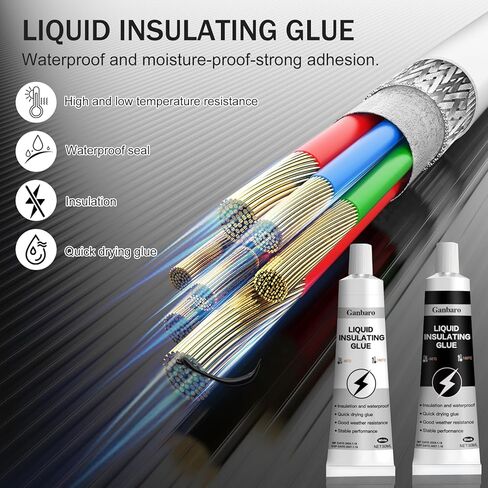 شريط كهربائي سائل 3.5 أونصة طقم أبيض وأسود معطف مطاطي عازل سائل، طلاء مطاطي، مانع تسرب عازل للأسلاك والكابلات، الاستخدام البحري والمنزلي in Kuwait
