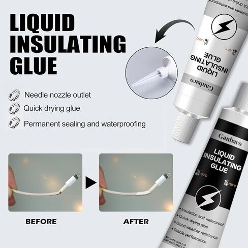 شريط كهربائي سائل 3.5 أونصة طقم أبيض وأسود معطف مطاطي عازل سائل، طلاء مطاطي، مانع تسرب عازل للأسلاك والكابلات، الاستخدام البحري والمنزلي in Kuwait