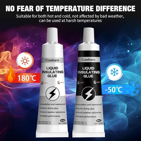 شريط كهربائي سائل 3.5 أونصة طقم أبيض وأسود معطف مطاطي عازل سائل، طلاء مطاطي، مانع تسرب عازل للأسلاك والكابلات، الاستخدام البحري والمنزلي in Kuwait