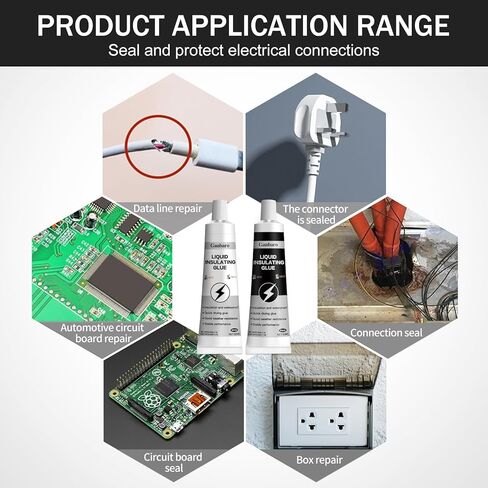 شريط كهربائي سائل 3.5 أونصة طقم أبيض وأسود معطف مطاطي عازل سائل، طلاء مطاطي، مانع تسرب عازل للأسلاك والكابلات، الاستخدام البحري والمنزلي in Kuwait