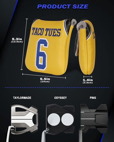 غطاء مضرب الجولف ذو الأسنان الكبيرة، غطاء رأس مضرب المطرقة، أغطية رأس مضرب الجولف لمضارب سكوتي كاميرون أوديسي تايلورميد سبايدر (رقم 6) in Kuwait