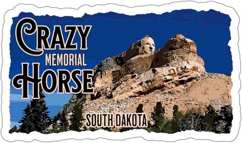Crazy Horse Memorial South Dakota Sticker Travel Outdoors Decal Vinyl Small Waterproof for Water Bottle Mug Passport Scrapbook Notebook Laptop Tumbler Skateboard Computer Phone 4" in Saudi Arabia