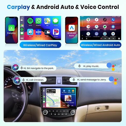 2G+64G for Honda Accord 7th 2003-2007 Android 13 Car Stereo with Wireless Carplay Android Auto, 10.1 Inch Touch Screen Car Radio Support GPS/WiFi/Bluetooth/FM/Voice Control/SWC/Backup Camera in Saudi Arabia