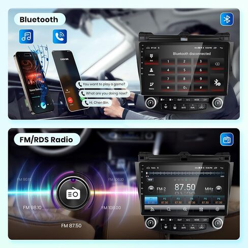2G+64G for Honda Accord 7th 2003-2007 Android 13 Car Stereo with Wireless Carplay Android Auto, 10.1 Inch Touch Screen Car Radio Support GPS/WiFi/Bluetooth/FM/Voice Control/SWC/Backup Camera in Saudi Arabia