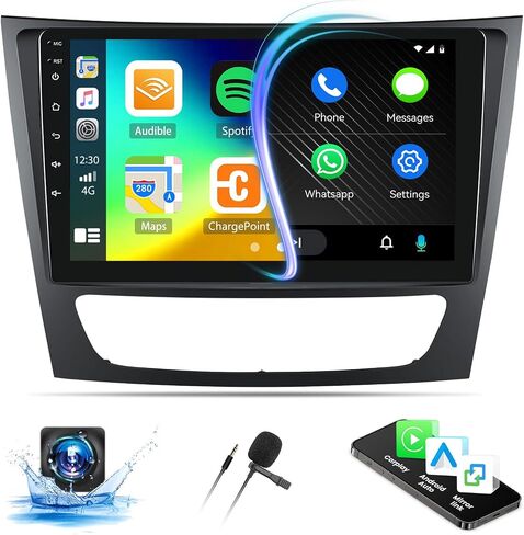 2+64G Android Car Stereo for Mercedes-Benz E Class W211 CLS Class E200 W219 2002-2009 with Carplay Android Auto Mirror Link 9 inch Touch Screen FM RDS HiFi Bluetooth WiFi GPS+Camera&MIC in Saudi Arabia