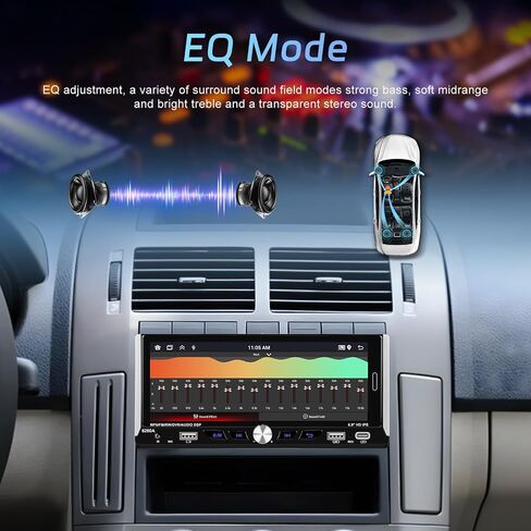 ستيريو سيارة Apple Carplay لاسلكي 2+64 جيجا بايت بنظام Android Single Din، شاشة لمس 6.9 بوصة، راديو سيارة بلوتوث، واي فاي، ملاحة GPS، وصلة مرآة، USB/Type-C، كاميرا احتياطية in Kuwait