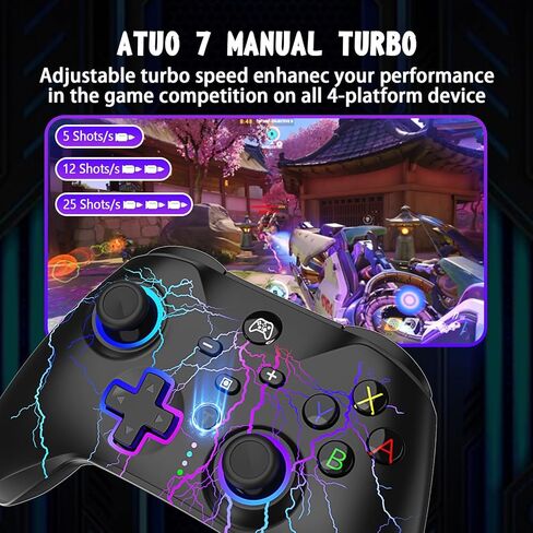 YUDEG Switch Controller, RGB LED Wireless Pro Controllers Joystick Compatible with Switch, 2 Pack in Kuwait