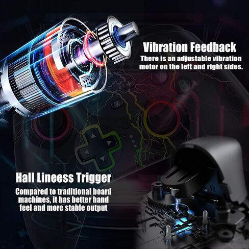 YUDEG Switch Controller, RGB LED Wireless Pro Controllers Joystick Compatible with Switch, 2 Pack in Kuwait