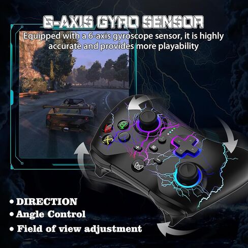 YUDEG Switch Controller, RGB LED Wireless Pro Controllers Joystick Compatible with Switch, 2 Pack in Kuwait