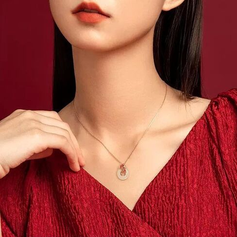 Gold Koi Fish Necklace Jade Nceklace for Women,Lucky Goldfish Jade Pendant Choker Chain Necklace for Teen Girls,Koi Jade Crystal Good Luck Necklace in Saudi Arabia