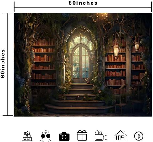 Ine Ive Vintage Library Palace Tapestry Wall Hanging 80x60 Inches Medieval Door Bookshelf Study Room Wall Tapestry for Bedroom Living Room Dorm Home Decor GTMRIE0012 in Saudi Arabia