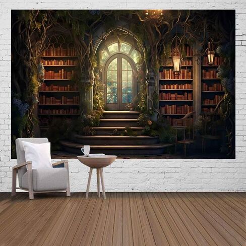 Ine Ive Vintage Library Palace Tapestry Wall Hanging 80x60 Inches Medieval Door Bookshelf Study Room Wall Tapestry for Bedroom Living Room Dorm Home Decor GTMRIE0012 in Saudi Arabia