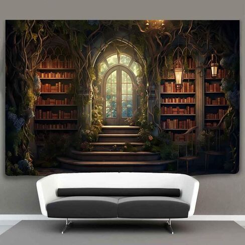 Ine Ive Vintage Library Palace Tapestry Wall Hanging 80x60 Inches Medieval Door Bookshelf Study Room Wall Tapestry for Bedroom Living Room Dorm Home Decor GTMRIE0012 in Saudi Arabia