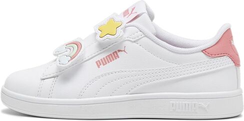 PUMA Smash Hook and Loop Sneaker, White-Passionfruit, 12 US Unisex Little Kid in Saudi Arabia