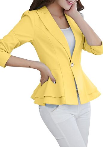 WIWIQS Women's Open Front Long Sleeve Work Office Jackets Blazer Lightweight Solid Color Slim Fit Blazers in Kuwait