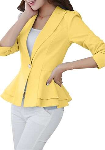 WIWIQS Women's Open Front Long Sleeve Work Office Jackets Blazer Lightweight Solid Color Slim Fit Blazers in Kuwait