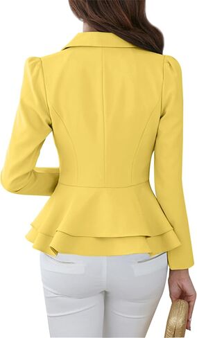 WIWIQS Women's Open Front Long Sleeve Work Office Jackets Blazer Lightweight Solid Color Slim Fit Blazers in Kuwait