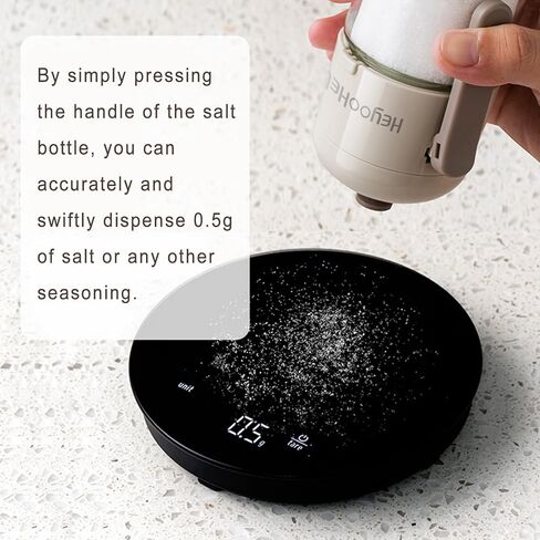 Precision Salt Dispenser with Moisture-Proof Glass Seasoning Jar,Perfect for Salt, Spice, Pepper (L) in Saudi Arabia