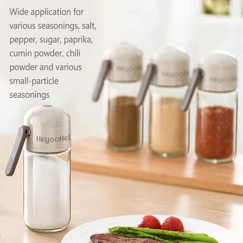 Precision Salt Dispenser with Moisture-Proof Glass Seasoning Jar,Perfect for Salt, Spice, Pepper (L) in Saudi Arabia