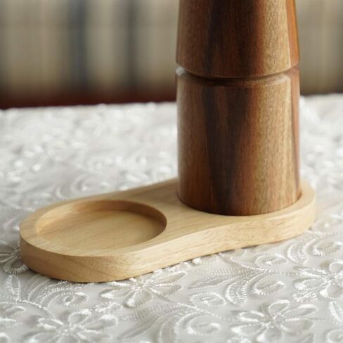صينية مطحنة الملح والفلفل، خشب السنط، مسند مطحنة الفلفل، واقي طاولة الطعام، القطر الداخلي 6 سم / 2.36 بوصة (مطحنة الفلفل ومطحنة الملح غير متضمنة) in Kuwait