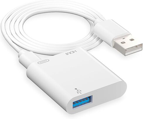 محول HDMI لجهاز iPhone إلى جهاز العرض، محول HDMI رقمي AV، محول شاشة مزامنة HDMI فيديو بدقة 1080 بكسل مع منفذ شحن إلى HDTV/جهاز العرض/الشاشة، يدعم iOS 9.0 أو أعلى in Kuwait