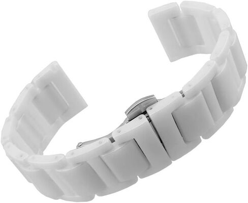 سوار السيراميك Watchband Watchtrap زر نشر المشبك 16 18 20mm أبيض أسود in Kuwait