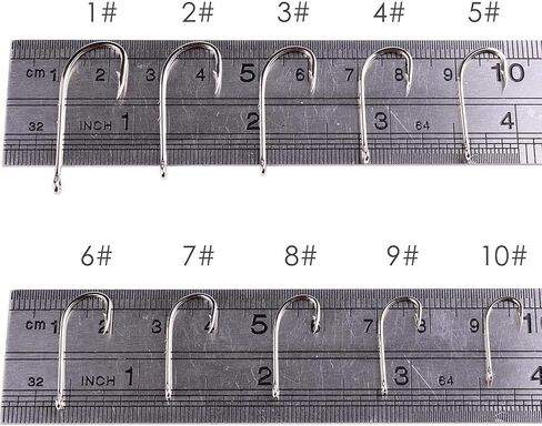 50pcs Bait Holder Hooks, Long Shank Fishing Hook, Straight Handle High Carbon Steel Sharp Barbed Bait Hook Fishing Tackle Accessories 2# in Saudi Arabia