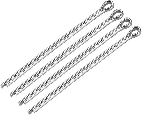 uxcell Split Cotter Pin - 5mm x 60mm 304 Stainless Steel 2-Prongs Silver Tone Fastener Clip Key 4Pcs in Saudi Arabia