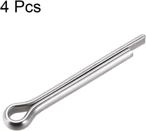 uxcell Split Cotter Pin - 5mm x 60mm 304 Stainless Steel 2-Prongs Silver Tone Fastener Clip Key 4Pcs in Saudi Arabia