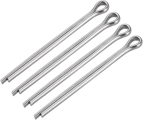 uxcell Split Cotter Pin - 5mm x 60mm 304 Stainless Steel 2-Prongs Silver Tone Fastener Clip Key 4Pcs in Saudi Arabia