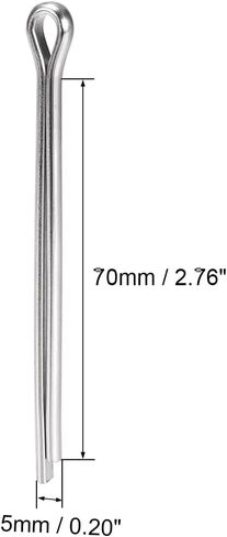 uxcell Split Cotter Pin - 5mm x 60mm 304 Stainless Steel 2-Prongs Silver Tone Fastener Clip Key 4Pcs in Saudi Arabia