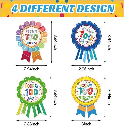 120 Pieces 100 Days of School Stickers 100 Days Ribbon Incentive Badge, Motivational Badge Stickers for Kids Home Classroom Party Decoration in Saudi Arabia