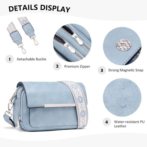 حقائب كروس للنساء، محافظ صغيرة عبر الجسم مع فتحات للبطاقات، حقائب كتف جلدية للسفر/الاستخدام اليومي in Saudi Arabia