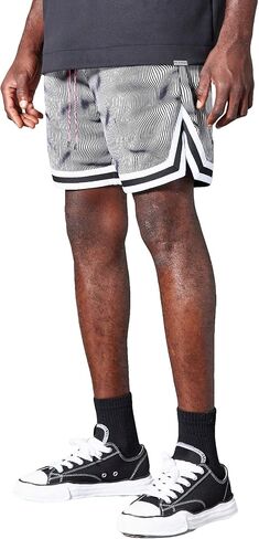 WDIRARA Men's Letter Print Striped Drawstring Waist Track Shorts Casual Shorts in Saudi Arabia